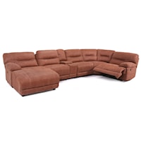 Casual Reclining Sectional with Chaise & Console