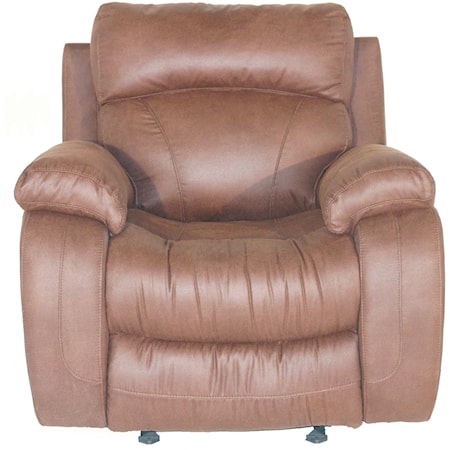 Casual Split Back Glider Recliner with Pillow Arms