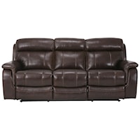 Casual Reclining Sofa with High End Recliner Look