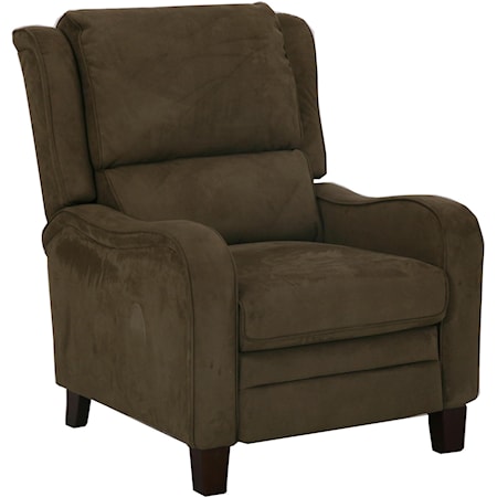 Contemporary Styled Push Back Recliner in High Leg Style