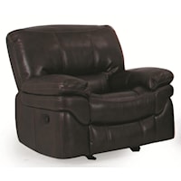 Casual Glider Rocker Recliner with Pillow Top Arms