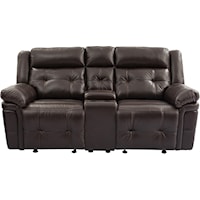 Casual Reclining Loveseat with Console