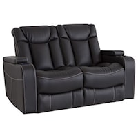 Power Reclining Loveseat with Power Headrests and Built-in Storage