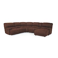 Casual Reclining Sectional Sofa with Power Recliner and Chair