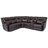 6pc Reclining Sectional with Power and Manual Recline