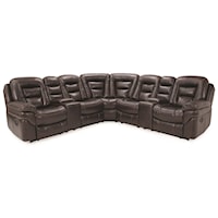 Power Reclining Sectional with 2 Storage Consoles