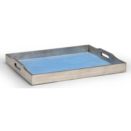 Large Blue Shagreen Tray