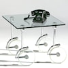 Chintaly Imports 1105 Glass Caster Lamp Table
