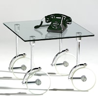 Contemporary Glass Caster Lamp Table