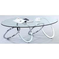 Oval Glass Top Cocktail Table