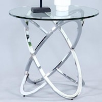 Round Glass Top Lamp Table