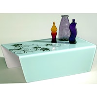 Bent Glass Coffee Table w/ Floral Pattern