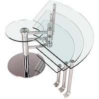 Three Level Motion Cocktail Table with Glass Top