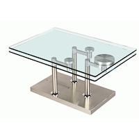 Modern Rectangular Glass & Stainless Steel Motion Table