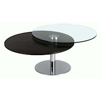 Contemporary Slide Top Cocktail Table with Chrome Base