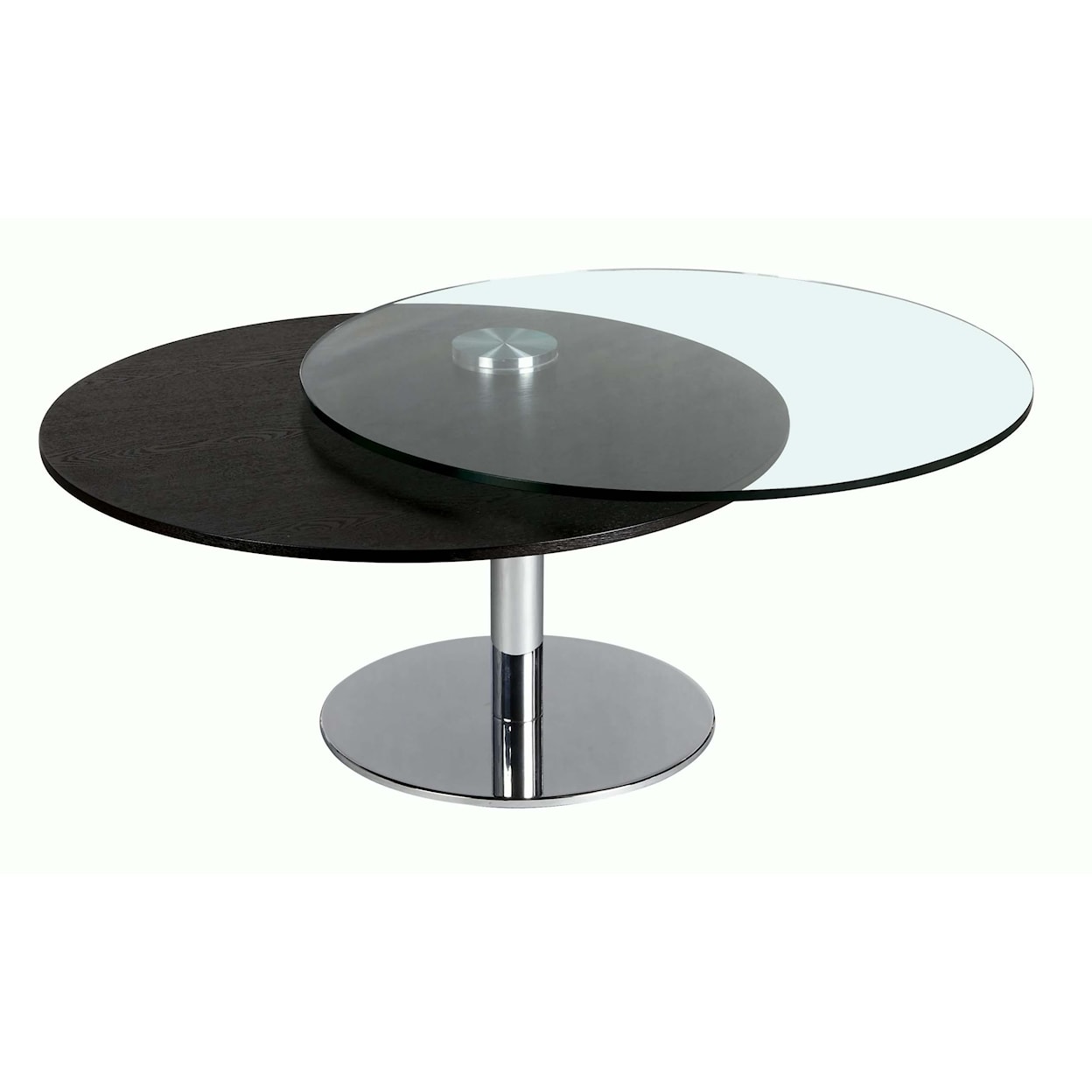 Chintaly Imports 8176 Glass and Wood Motion Cocktail Table