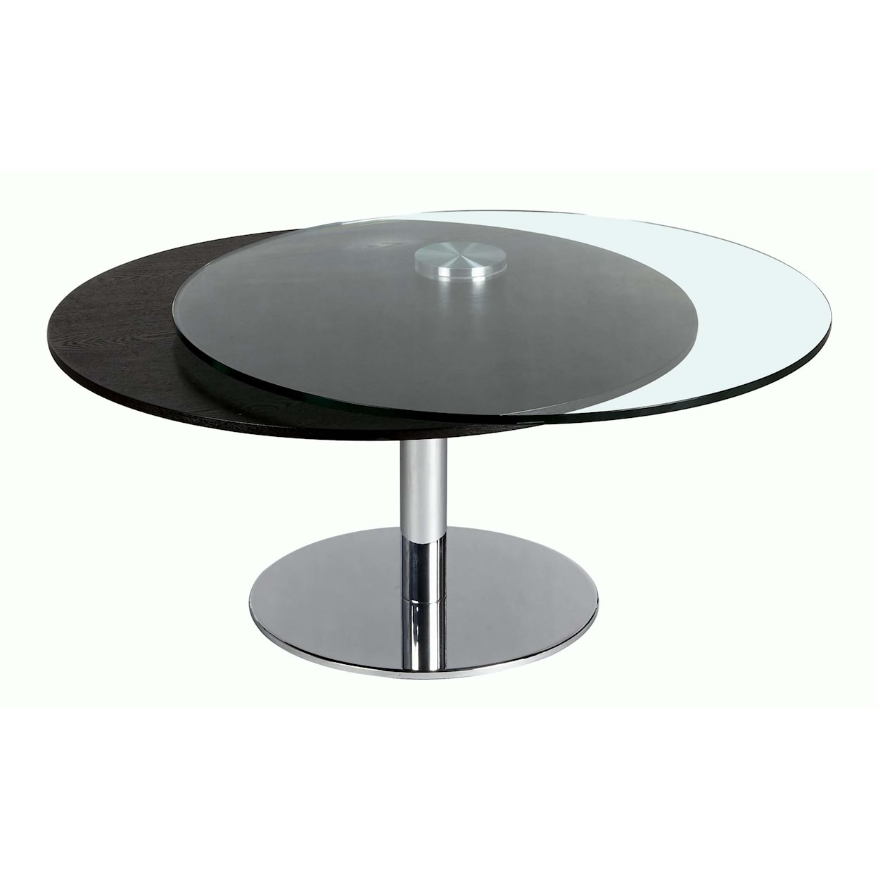 Chintaly Imports 8176 Glass and Wood Motion Cocktail Table