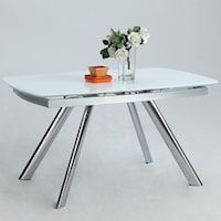 Self-Storing Extension Dining Table with Chrome Legs