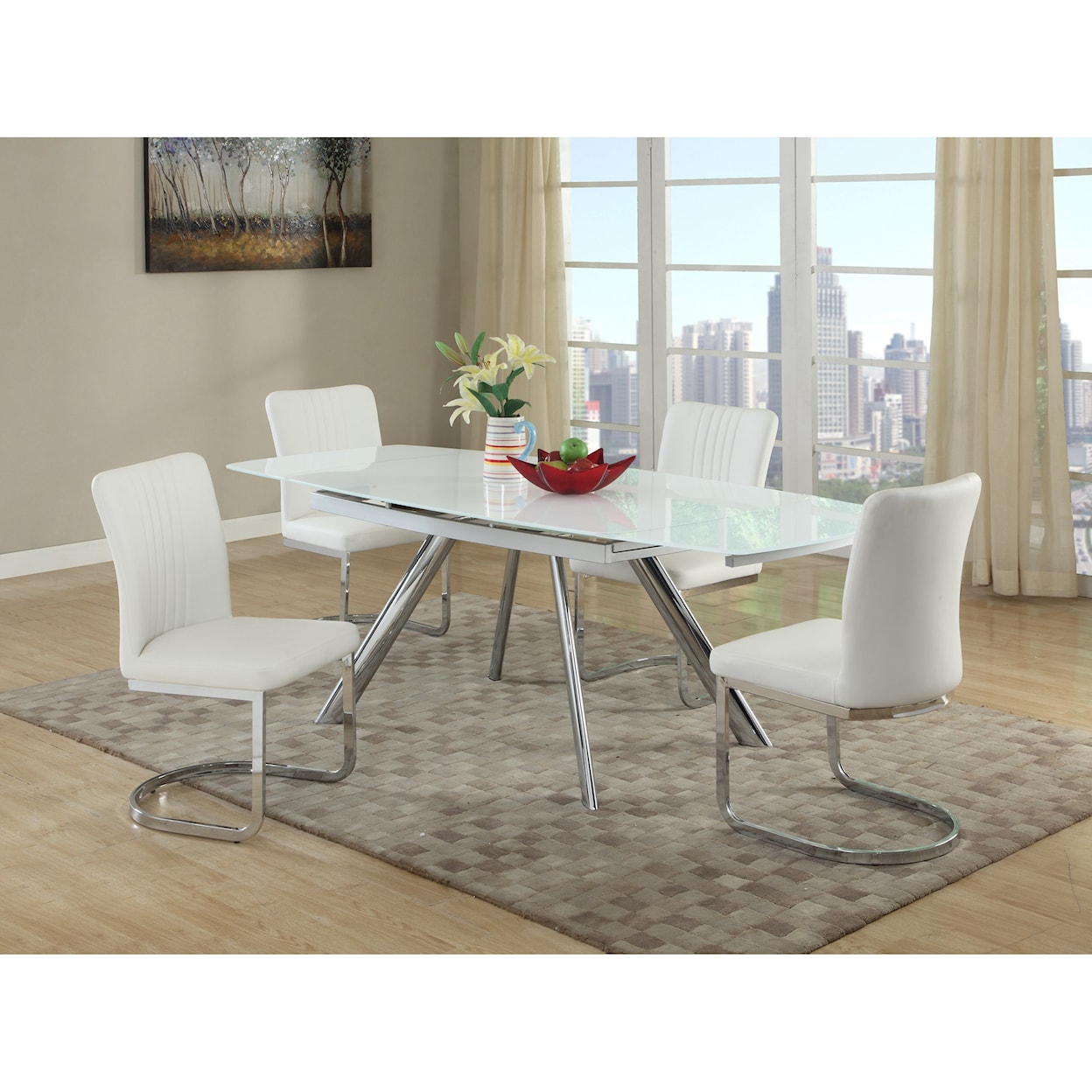 Chintaly Imports Alina Self-Storing Extension Dining Table