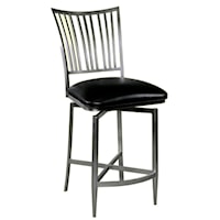 45" Fan Back Swivel Bar Stool