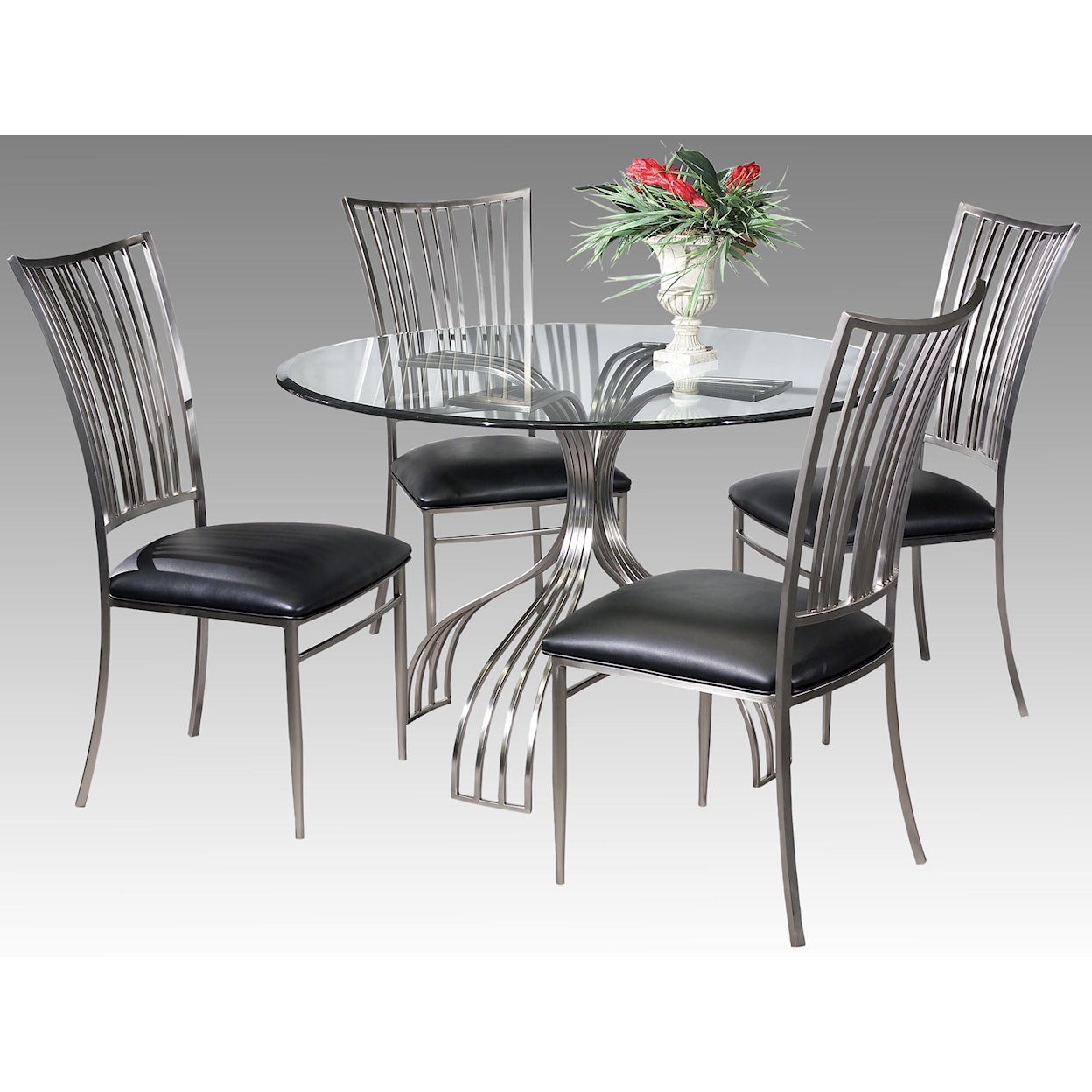 Chintaly Imports Ashley 5-Piece Glass Top Dining Table Set