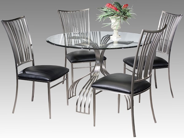 5-Piece Glass Top Dining Table Set