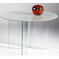 "C" Base Sandwich Glass Top Dining Table