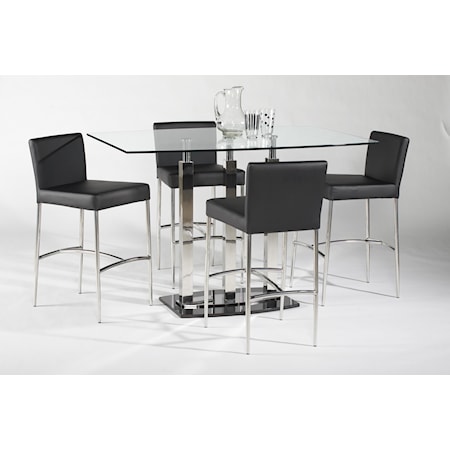 5 Piece Pub Table and Chair Set