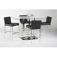 5 Piece Rectangular Pub Table and Chair Set