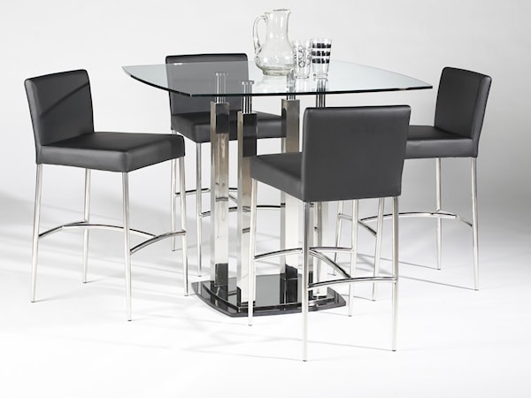 5 Piece Square Pub Table and Chair Set