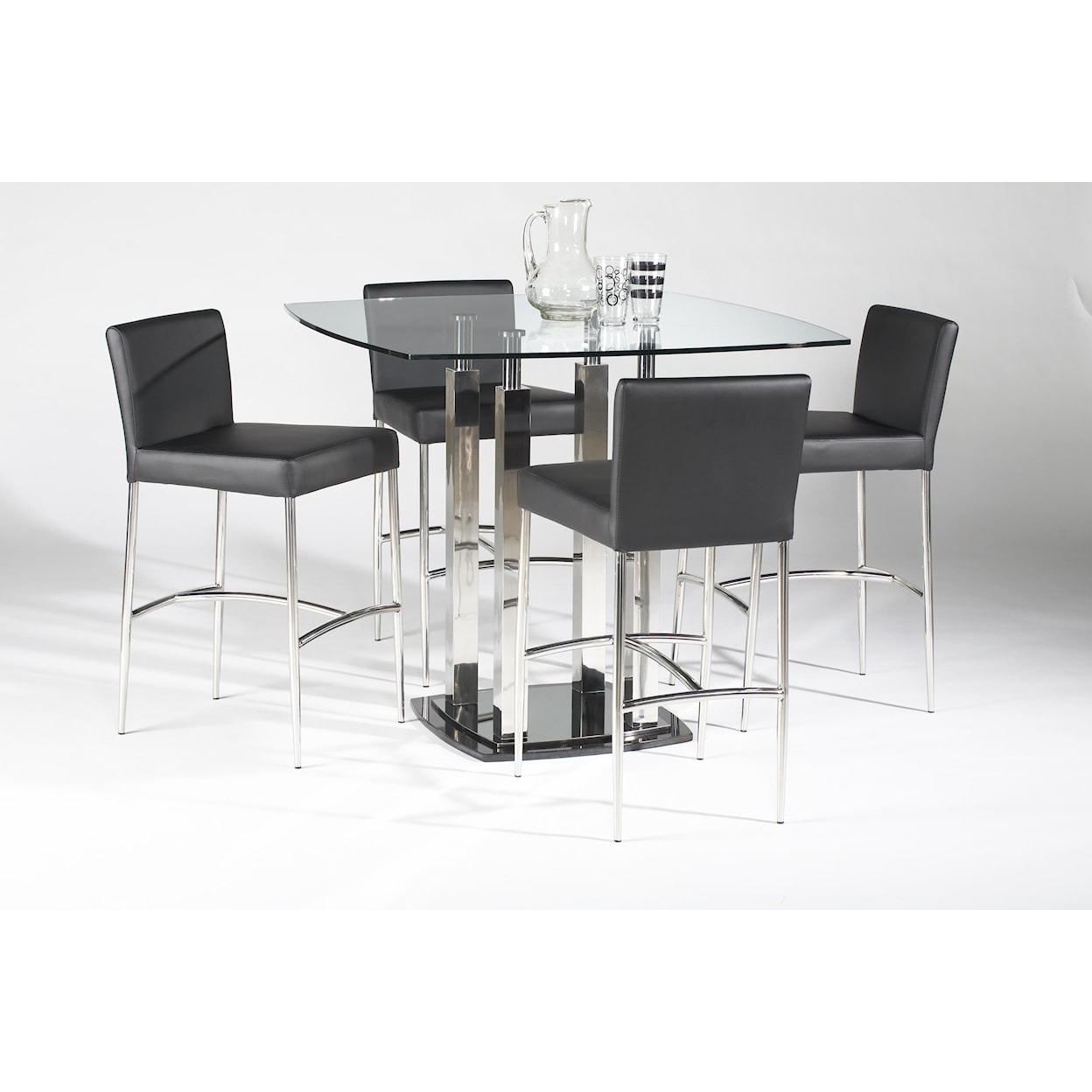 Chintaly Imports Cilla 5 Piece Square Pub Table and Chair Set