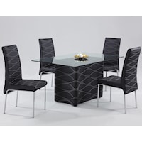 5 Piece Pedestal Table and Chair Set