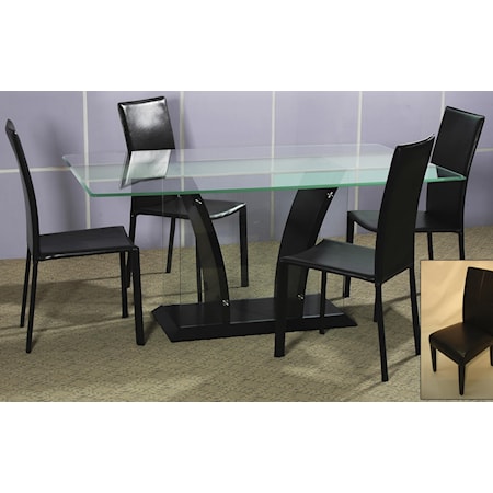 5-Piece Glass Top Dining Table Set