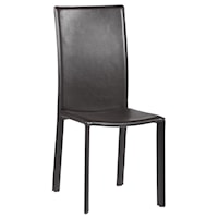 Contemporary Brown PVC Side Chair