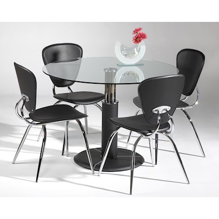 5-Piece Glass Top Table Set