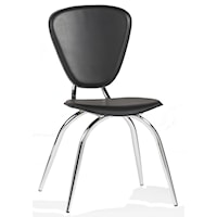 Side Chair with Chrome Finish Legs