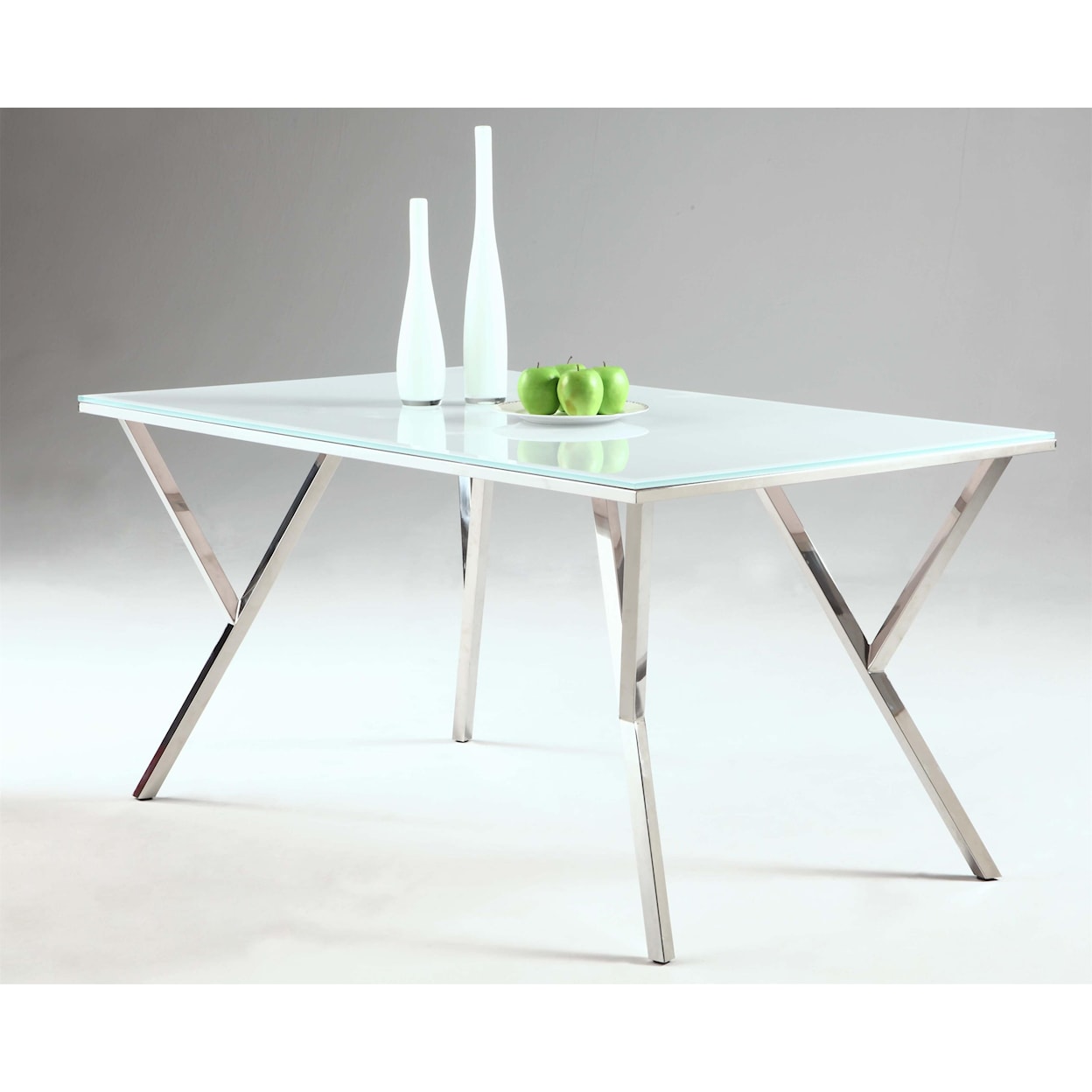 Chintaly Imports Jade Starphire Glass Top Dining Table