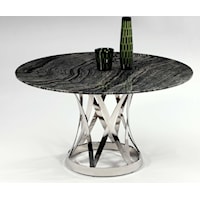 Marble Top Dining Table with Chrome Pedestal Base
