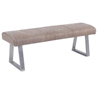 Upholstered Dining Bench with Stainless Steel Legs