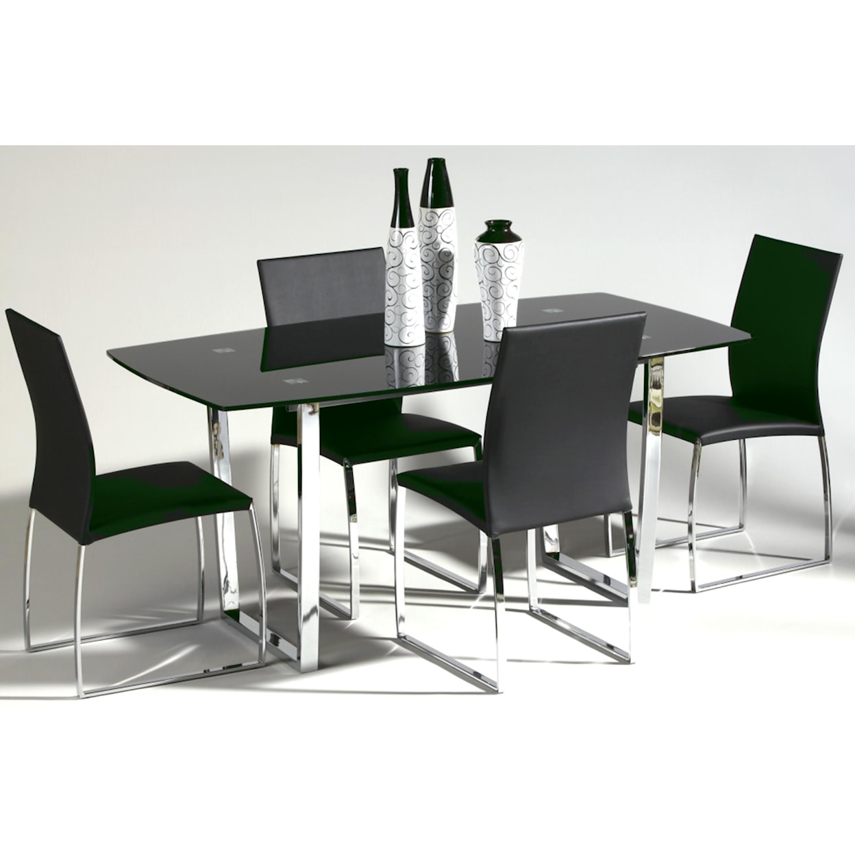 Chintaly Imports Marcy 5-Piece Glass Top Dining Set