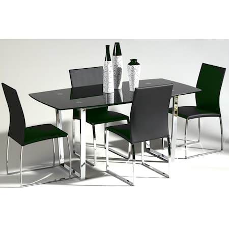 5-Piece Glass Top Dining Set