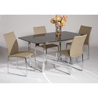 5-Piece Glass Top Dining Set