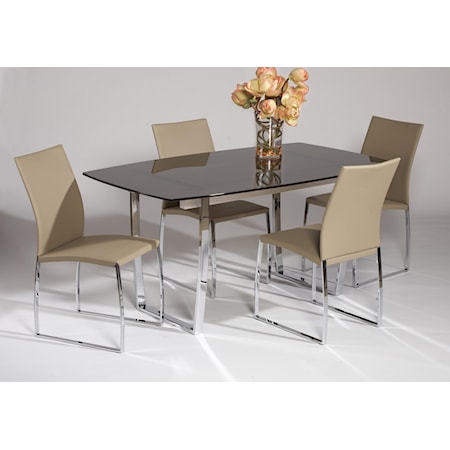 5-Piece Glass Top Dining Set