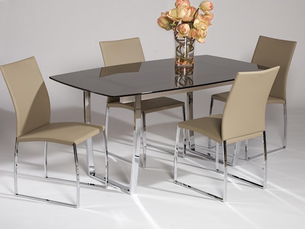 5-Piece Glass Top Dining Set