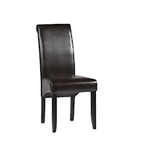 Rolled Back Upholstered Parsons Dining Side Chair