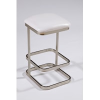 26" Backless Square Seat Counter Stool with Suede Upholstery