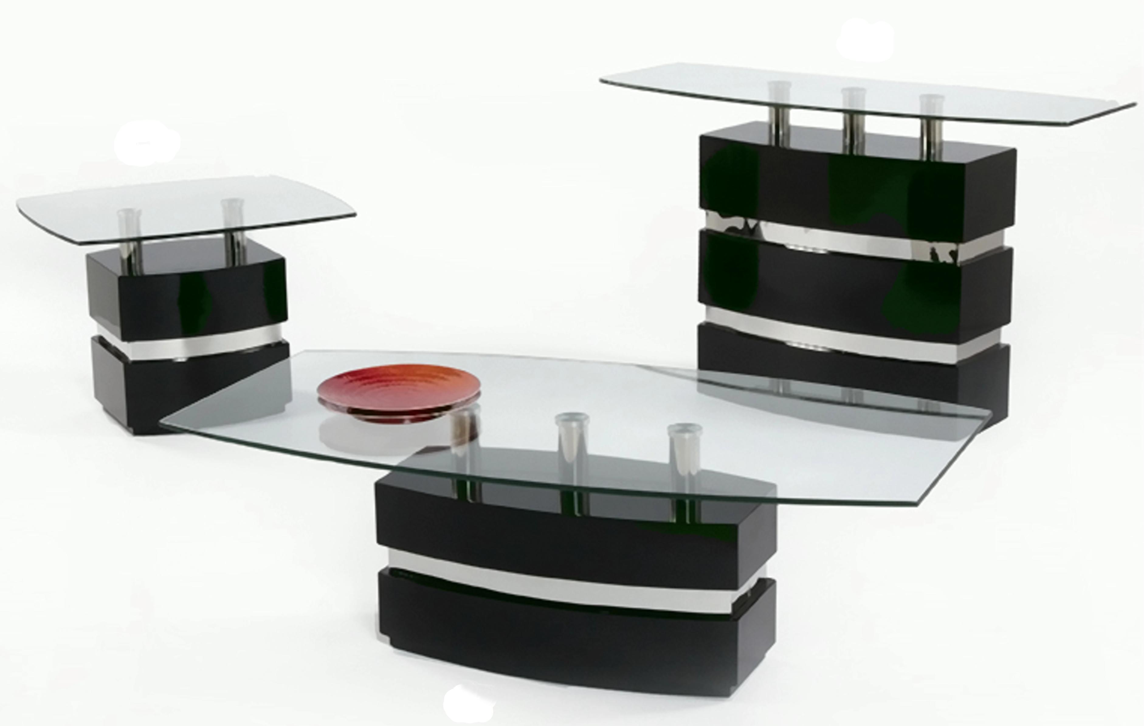 Boat Shape Glass Top Cocktail Table