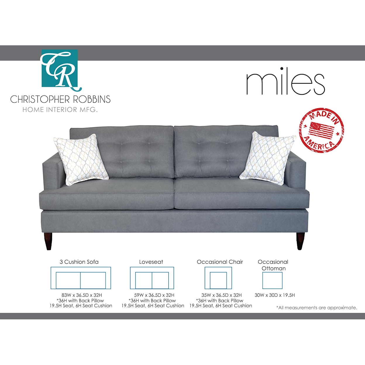 Sussex Upholstery Co. Miles 2 Cushion Sofa