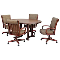 5 Piece Dining Set with Chairs on Casters