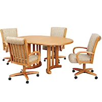 5 Piece Dining Set with Chairs on Casters